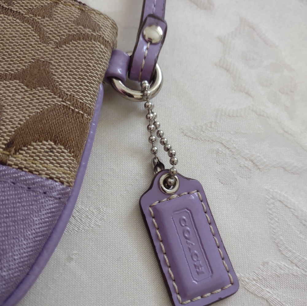 Coach signature jacquard Brown lavander Hangtag - Picture 6 of 12